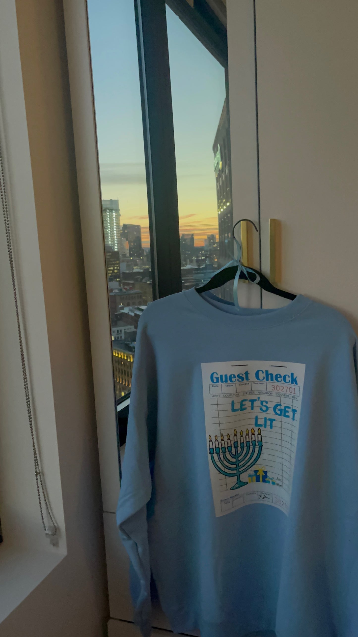 LETS GET LIT HANNUKAH CREWNECK