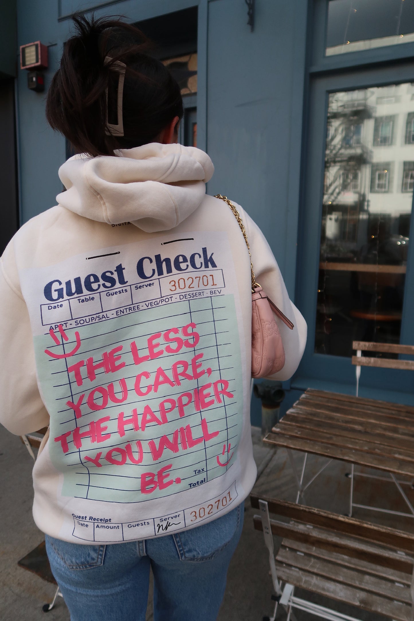 "The Less You Care" Guest Check Hoodie