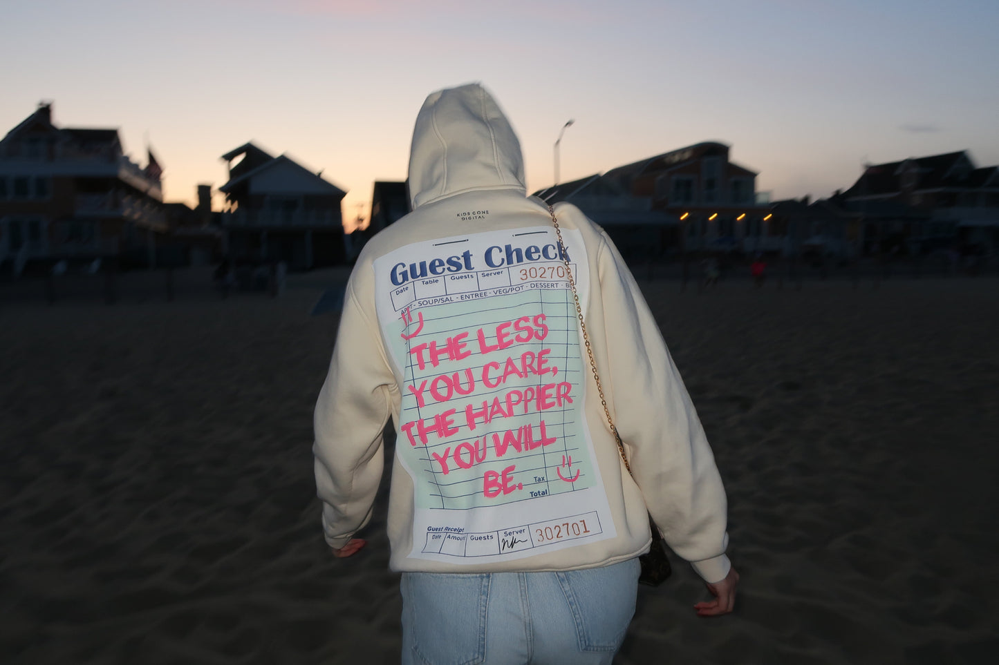 "The Less You Care" Guest Check Hoodie